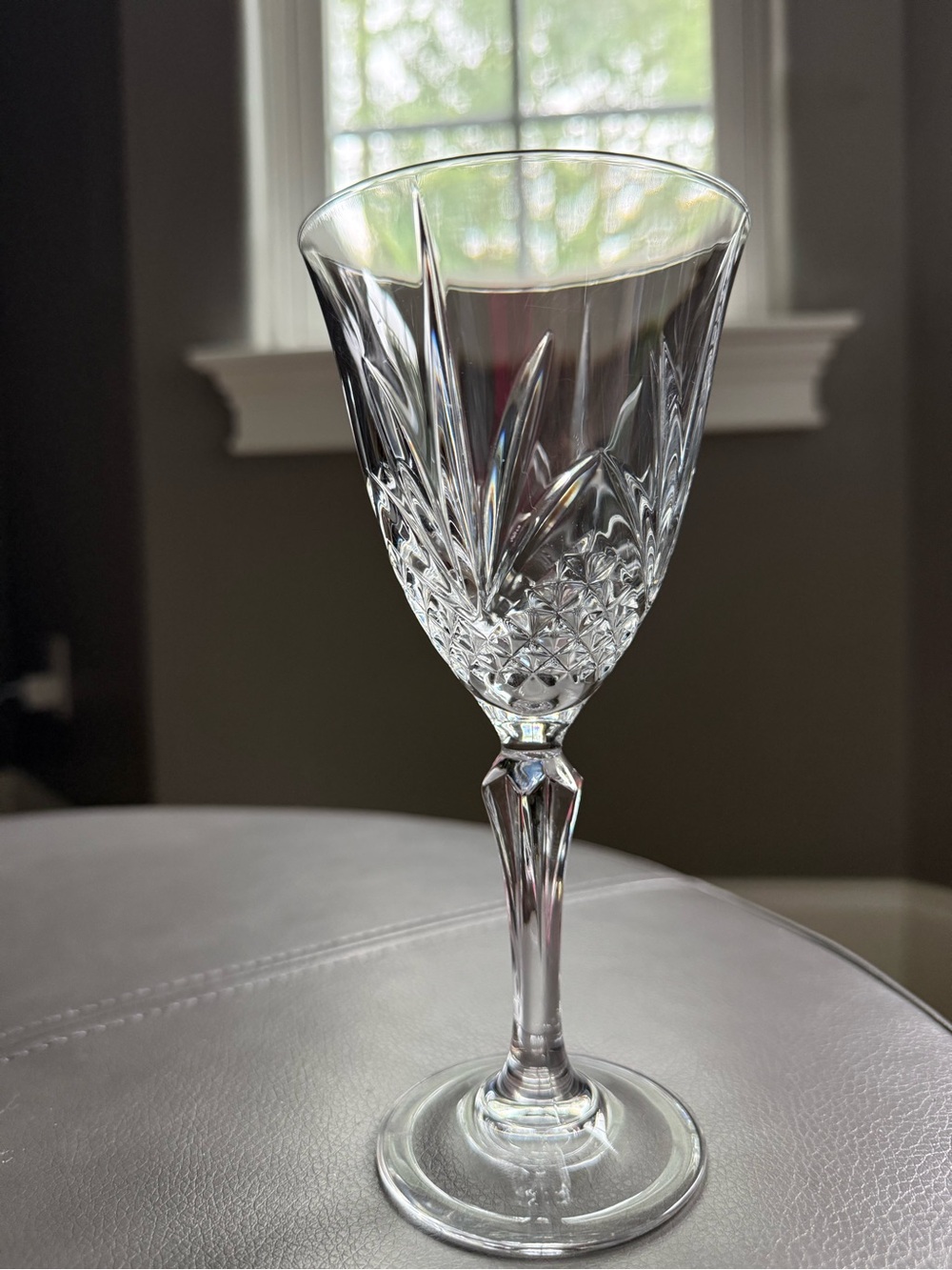Vintage Cristal de Flandre cut crystal wine glass replacement retro